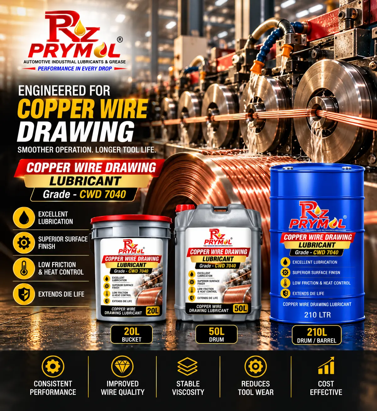 Prymol CWD 7040 Copper Wire Drawing Lubricant